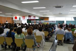 子ども会育成連合会定期総会での市長が挨拶している写真