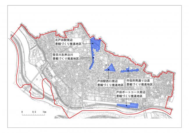 景観づくり推進地区の位置図