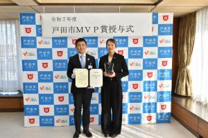 市長と中川選手